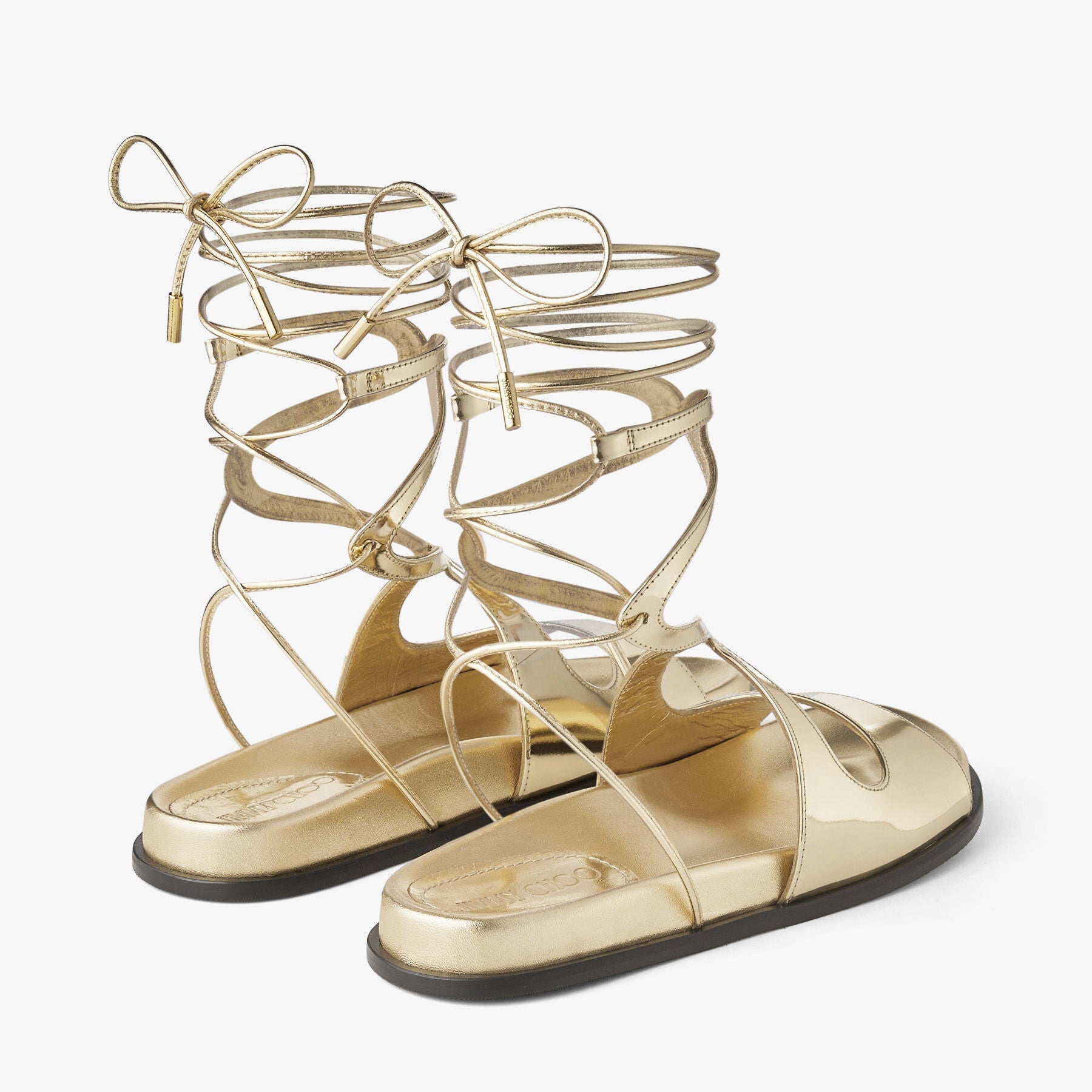Sandales plates Azure en cuir - Gold