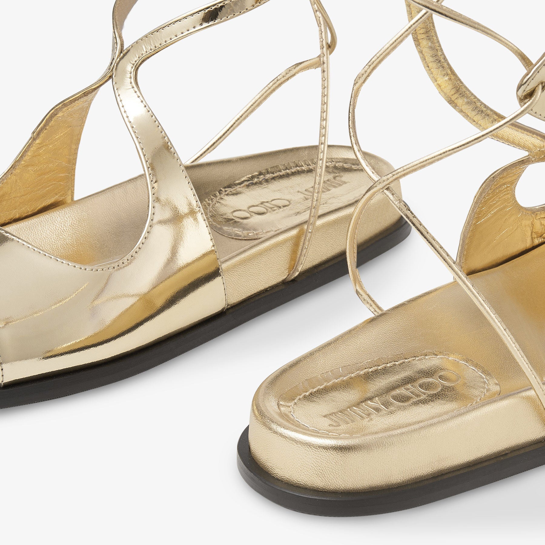 Sandales plates Azure en cuir - Gold