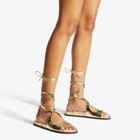 Sandales plates Azure en cuir - Gold