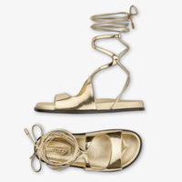 Sandales plates Azure en cuir - Gold