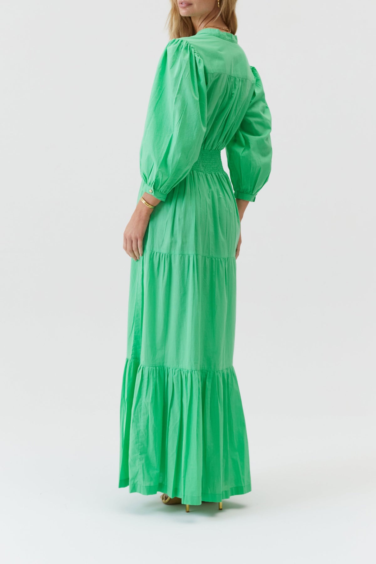 Robe Abigail à boutons - Green