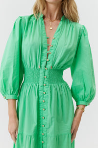 Robe Abigail à boutons - Green