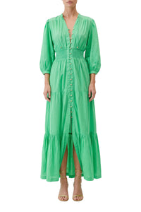 Robe Abigail à boutons - Green