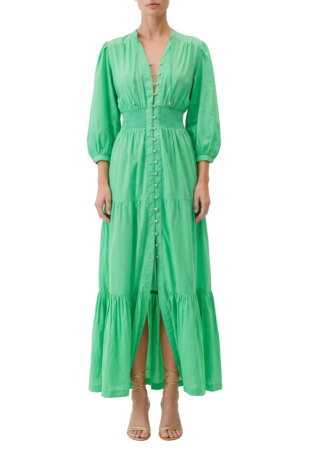 Robe Abigail à boutons - Green
