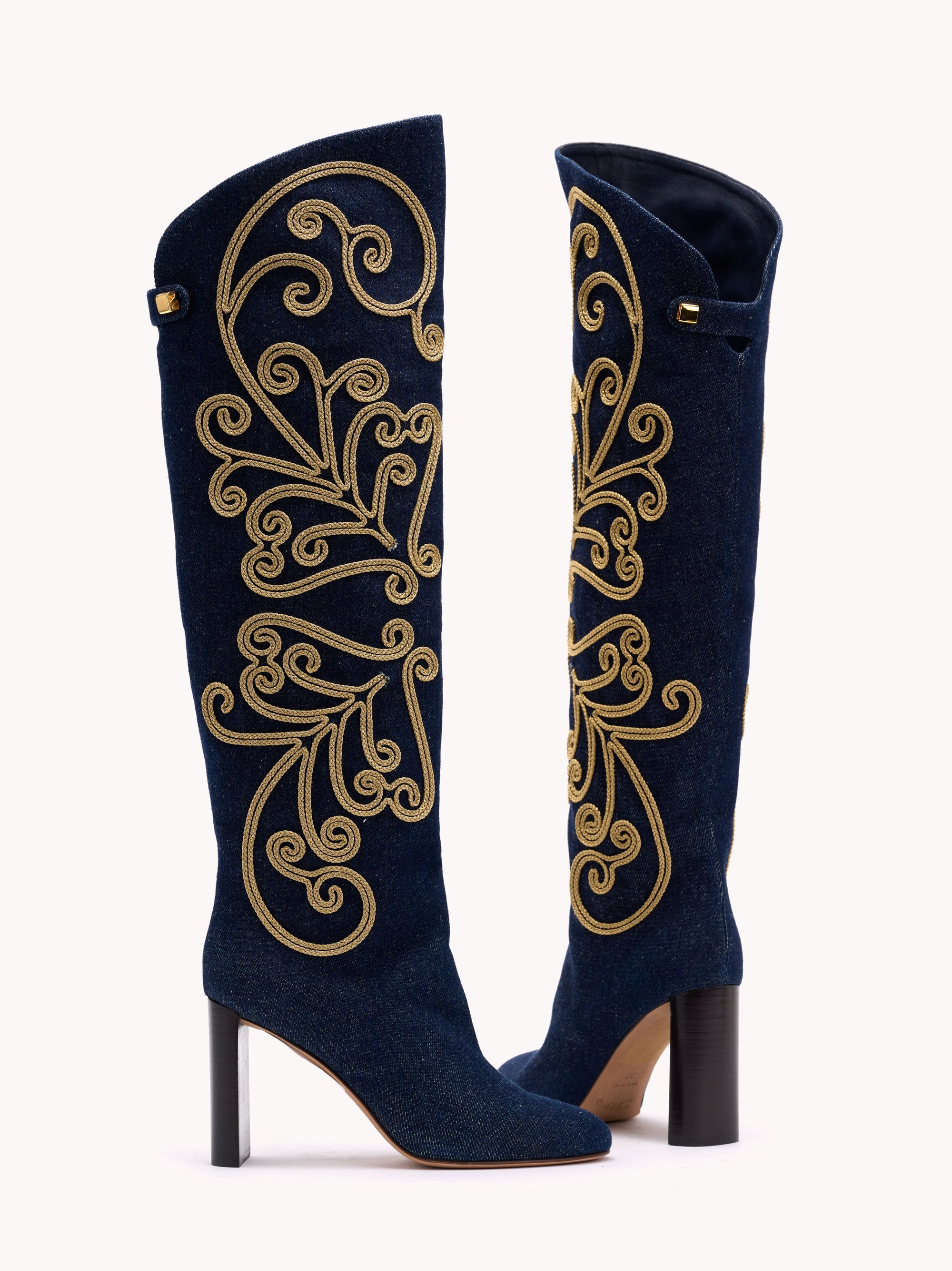 Bottes Adriana Wool 90 en denim - Indigo
