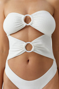 Alicante bandeau one-piece swimsuit - Mazy White