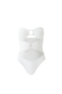 Alicante bandeau one-piece swimsuit - Mazy White