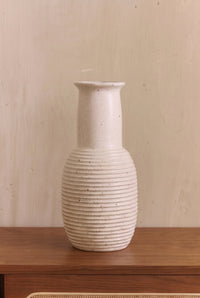 Vase Alzirar en céramique tâchetée - Beige