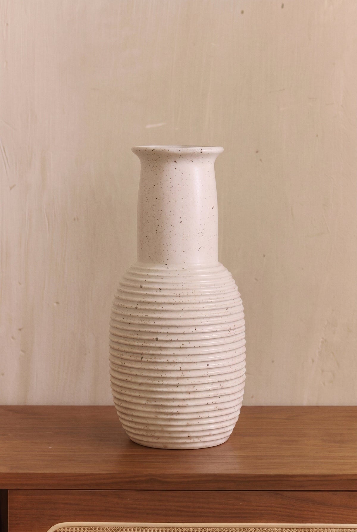 Vase Alzirar en céramique tâchetée - Beige
