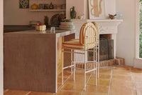 Tabouret de bar de jardin Lampedusa - Jaune Rayé