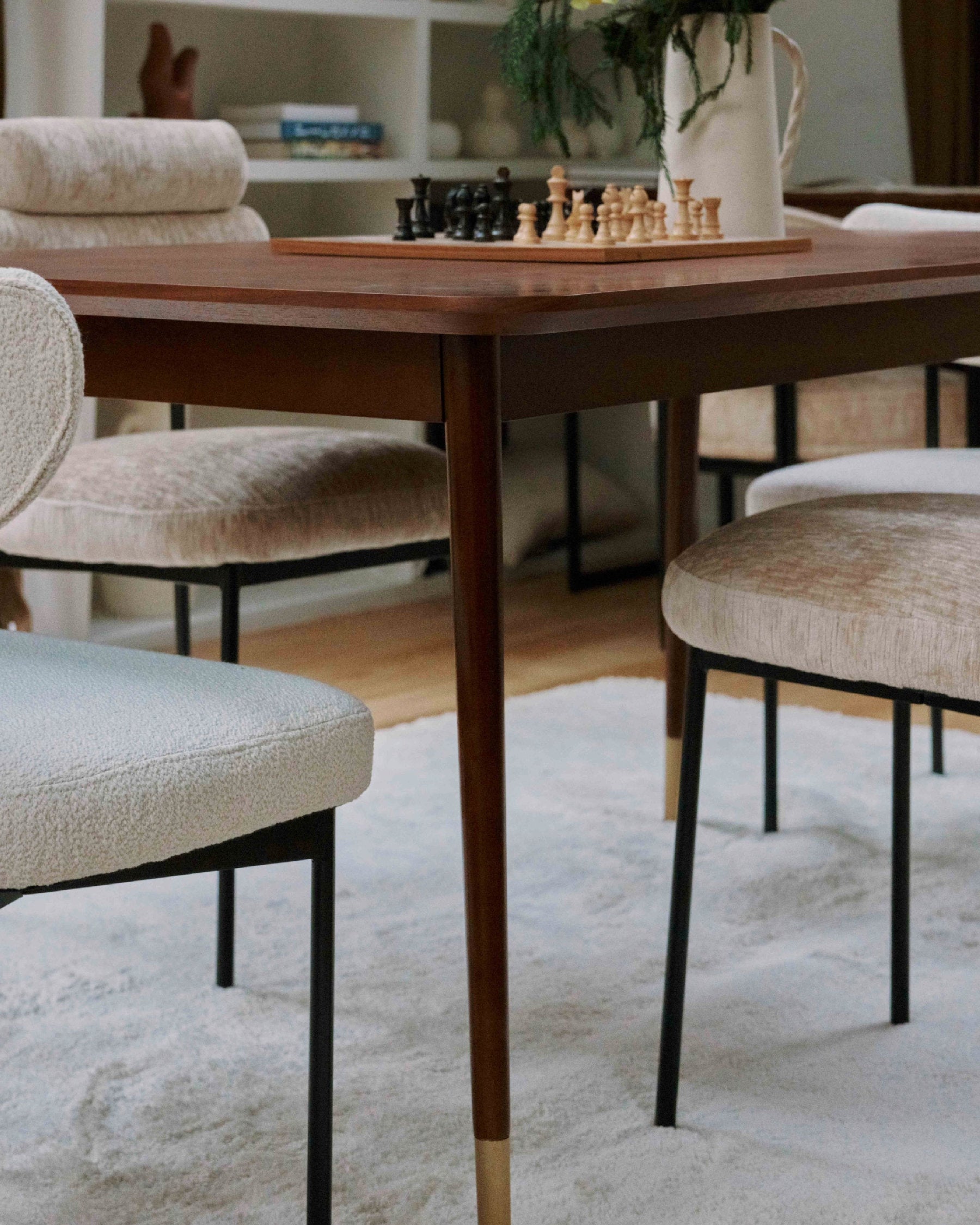 Table design Vinyle en bois - Bois noyer