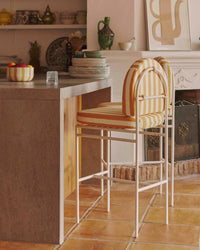 Lampedusa Garden Bar Stool - Yellow Stripes