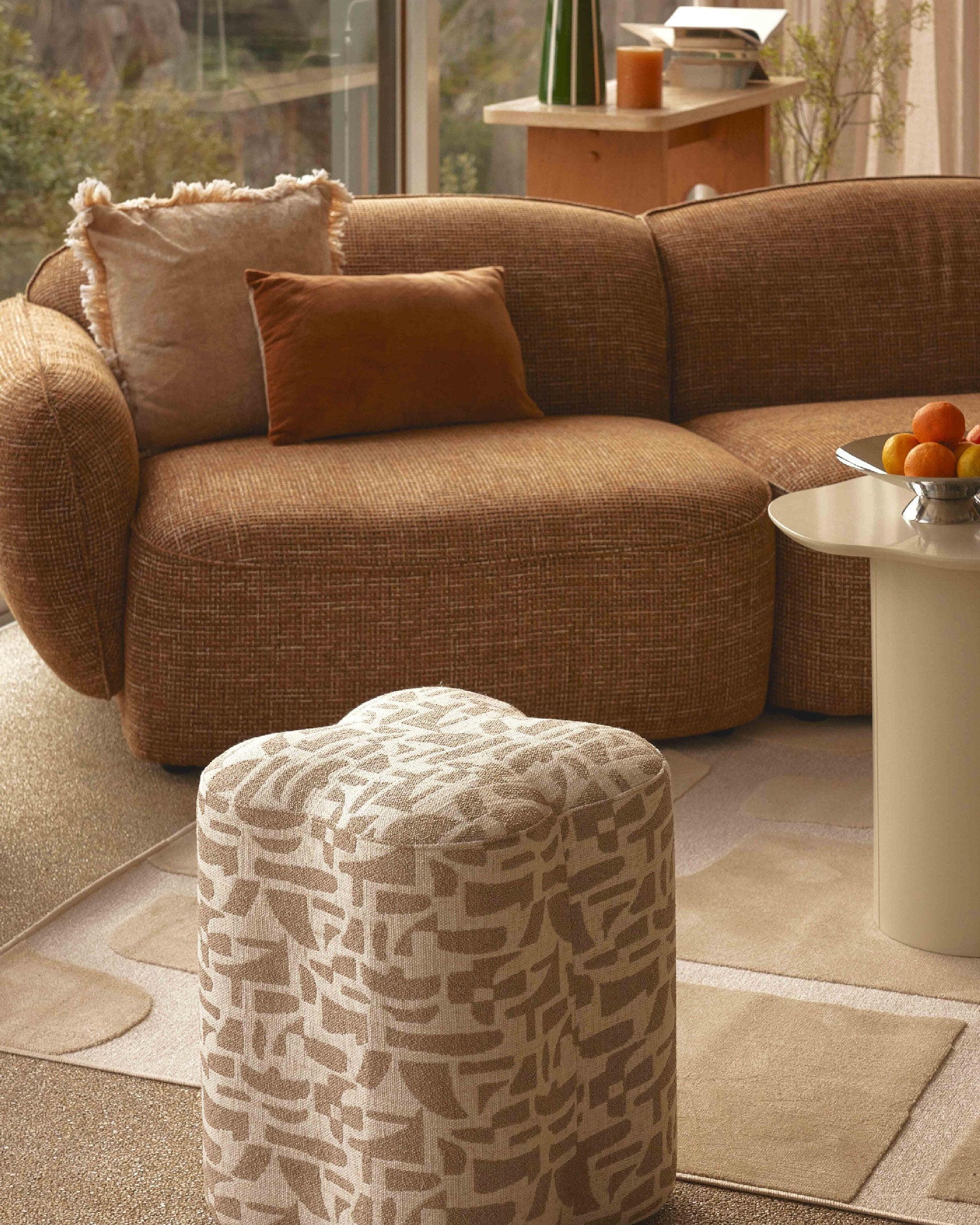 Ipsy geometric pouffe - Geometric beige
