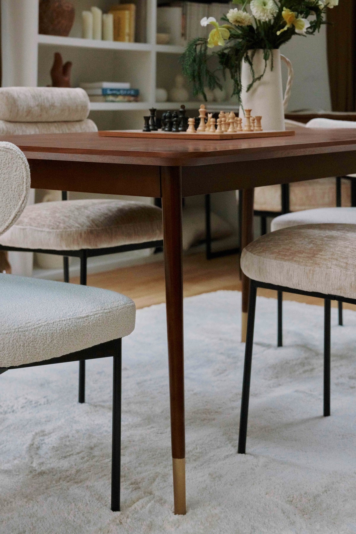 Table design Vinyle en bois - Bois noyer