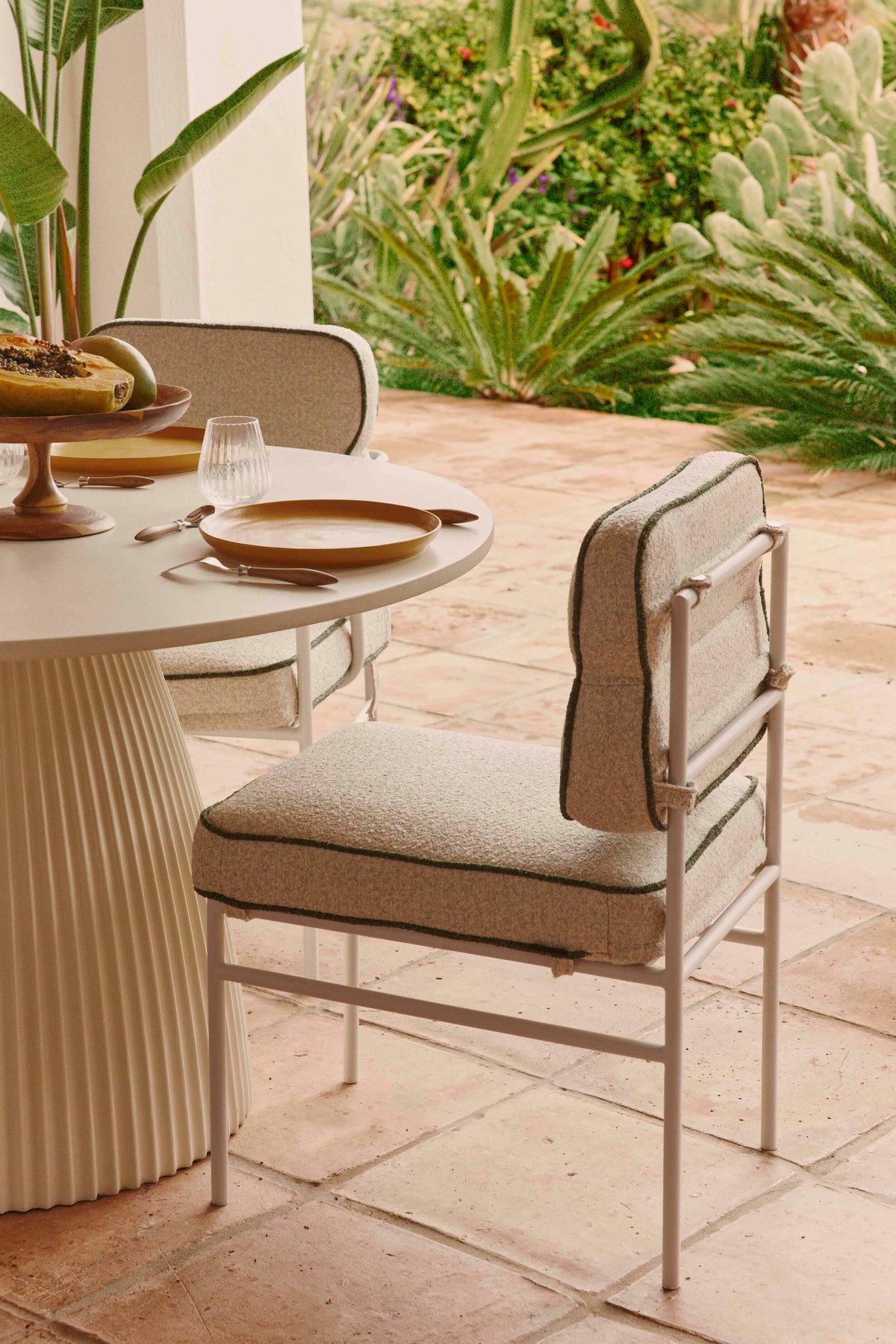 Chaise de jardin Maddalena - Beige Bouclé