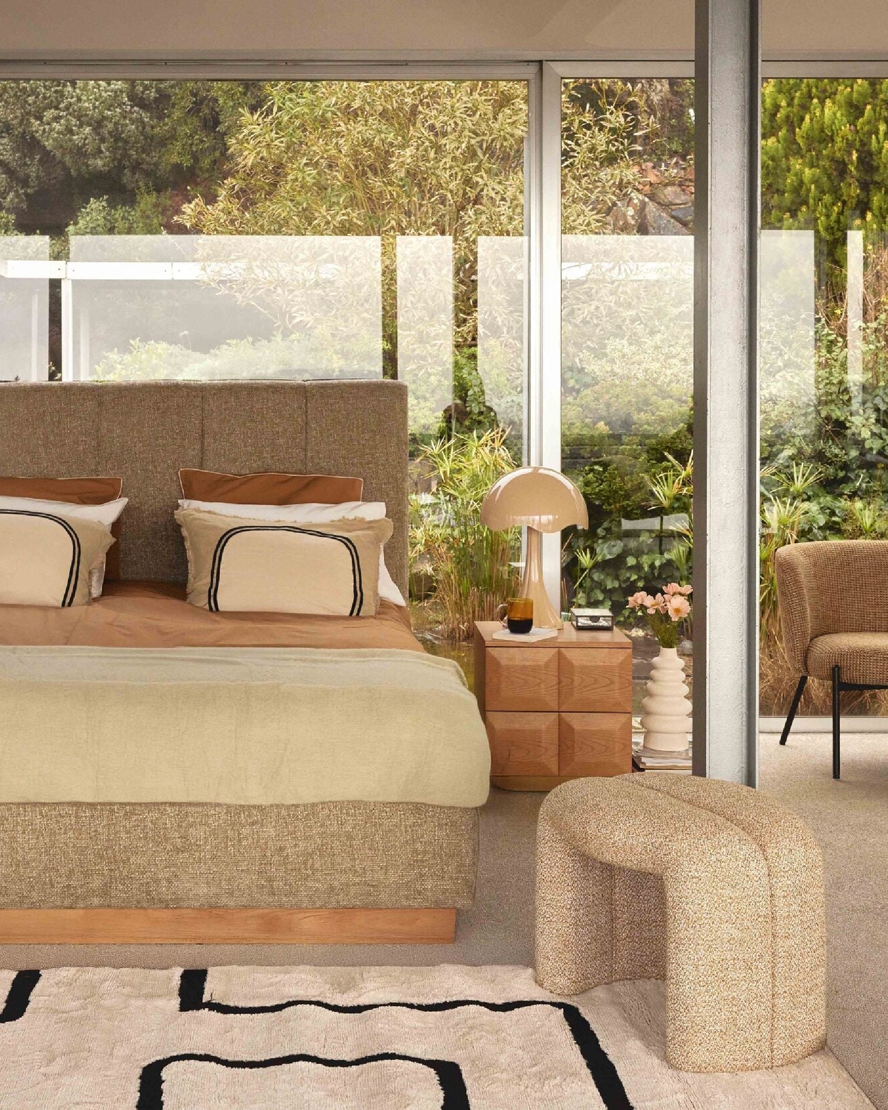 Lampe de table Tulipe brillante - Beige