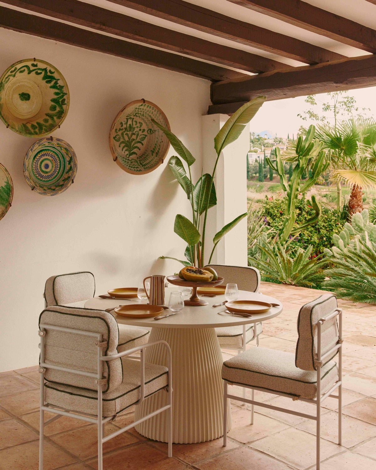 Chaise de jardin Maddalena - Beige Bouclé