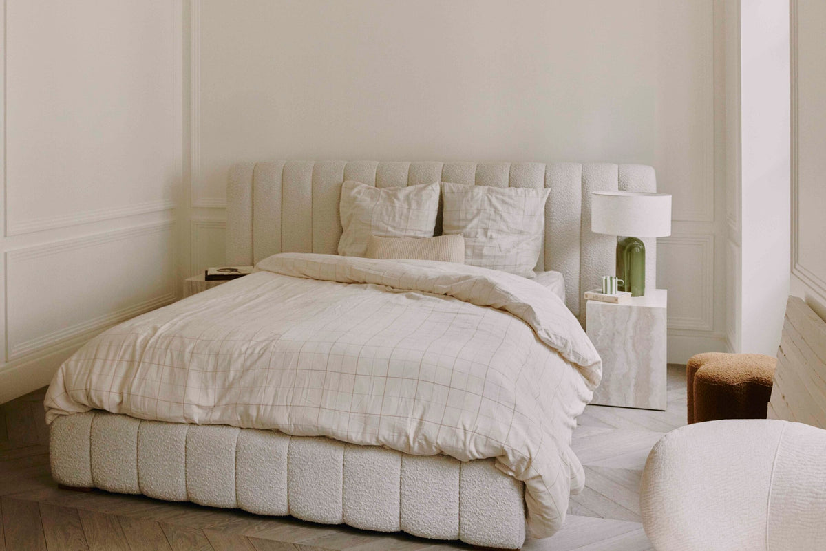 Lit Snowy 160x200 - Blanc avoine