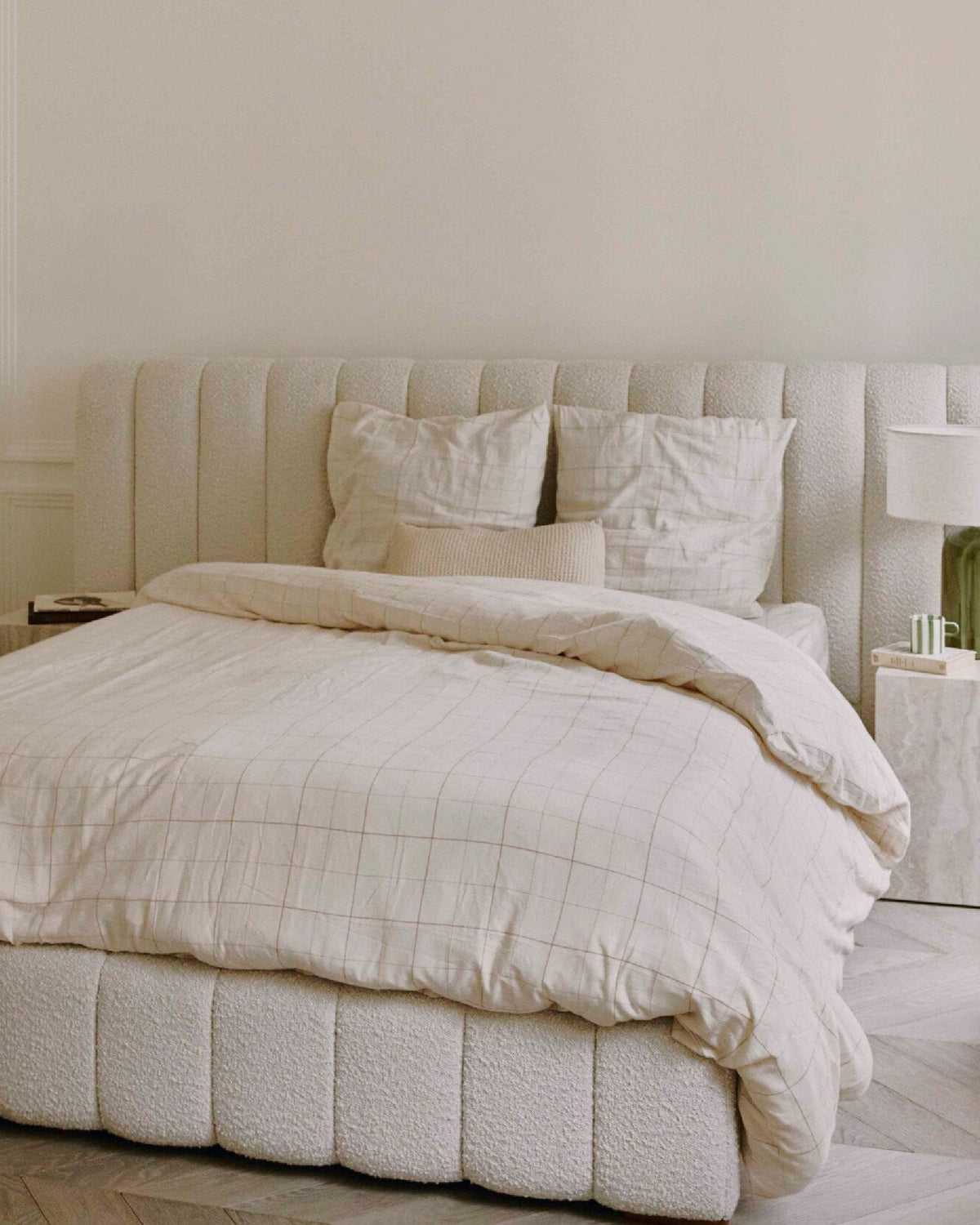 Lit Snowy 160x200 - Blanc avoine