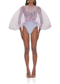 Sombra sculptural draped bodysuit - Lilac
