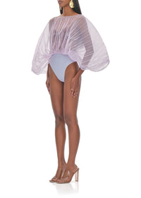 Sombra sculptural draped bodysuit - Lilac