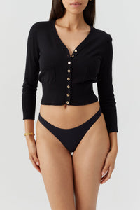 Cardigan Andrea à boutons - Black