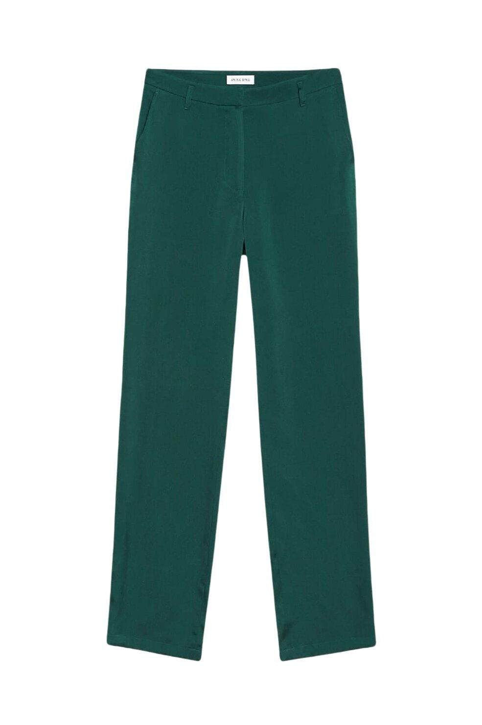 Classic silk mid-rise trousers - Emerald