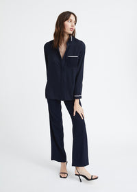 Chemise col tricot - Marine
