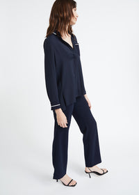 Chemise col tricot - Marine