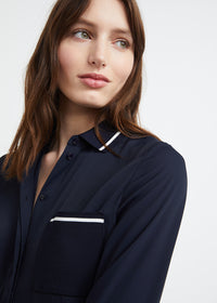 Chemise col tricot - Marine