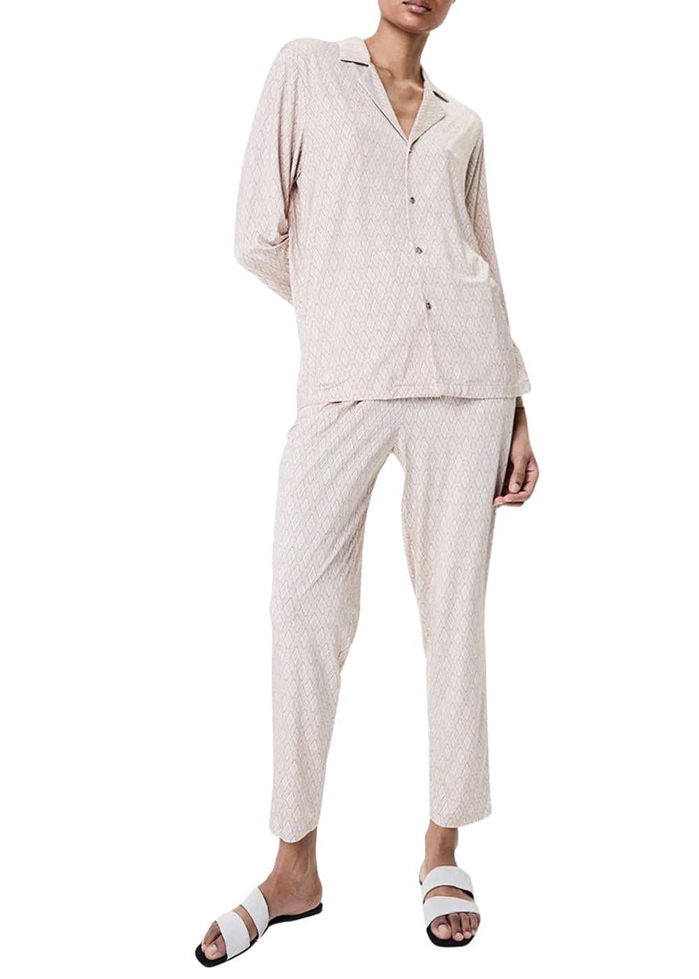 Chemise imprime monogramme - Blanc Cassé