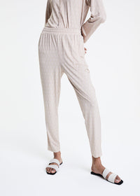 Pantalon imprime monogramme - Blanc Cassé