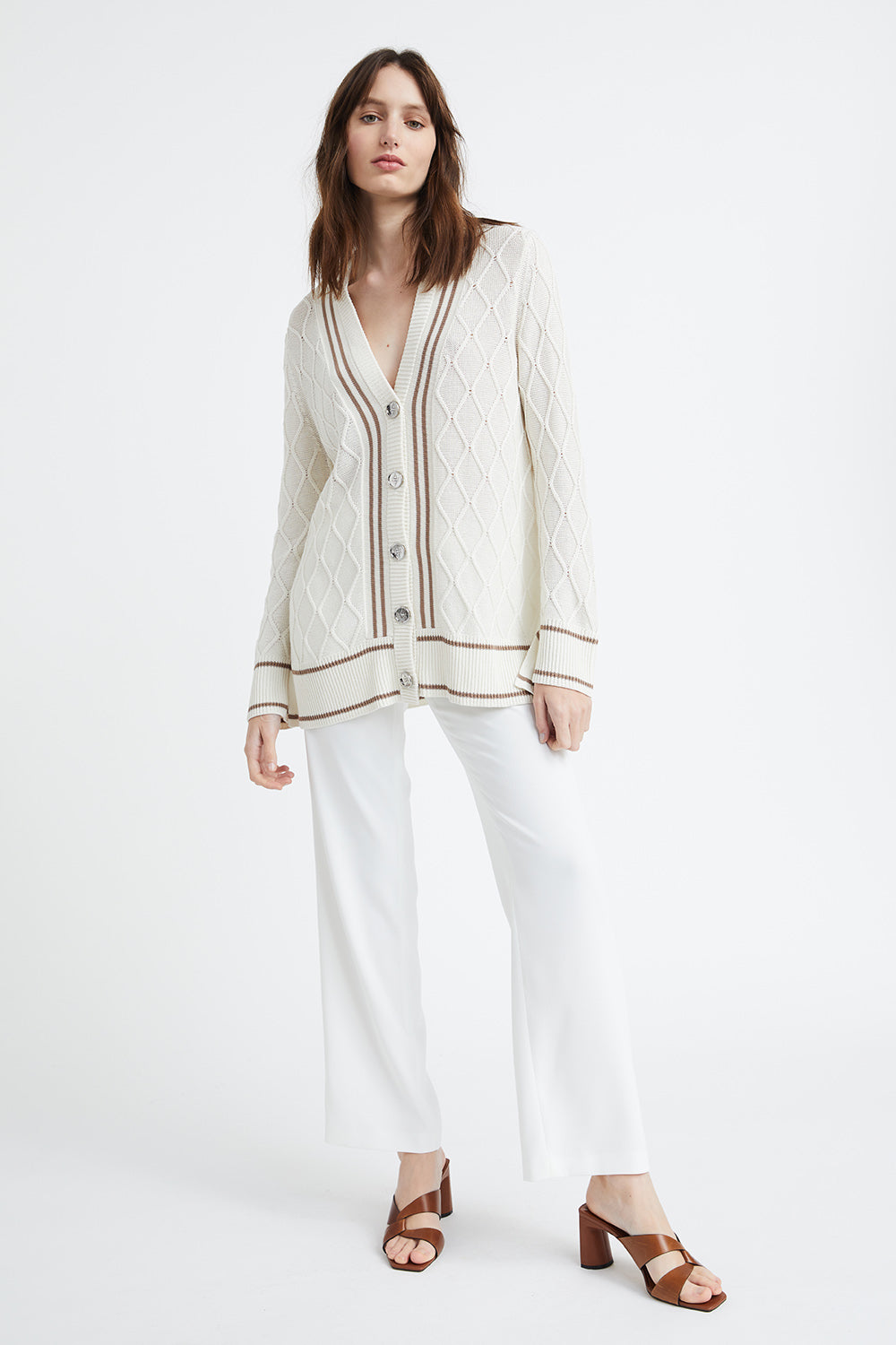 Cardigan cable - Blanc Cassé