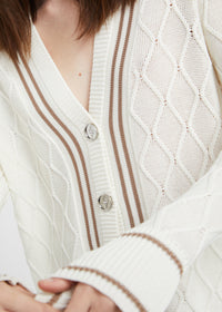 Cardigan cable - Blanc Cassé