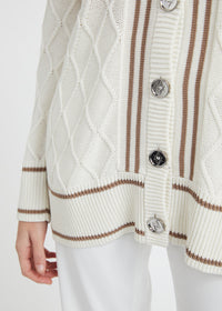 Cardigan cable - Blanc Cassé