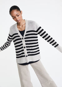 Cardigan rayures - Beige Moyen