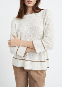 Silk jumper with contrasting trim - Off-white