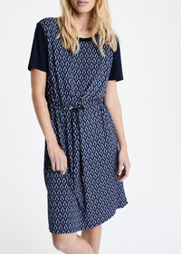 Monogram-print dress - Navy