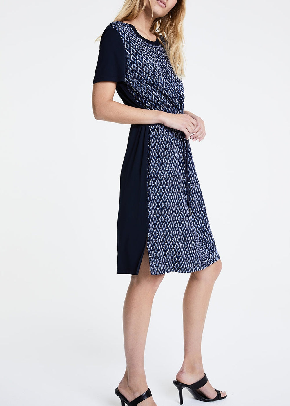 Monogram-print dress - Navy