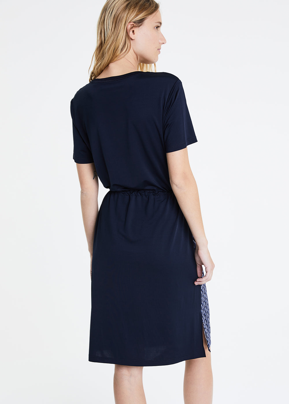 Robe imprime monogramme - Marine