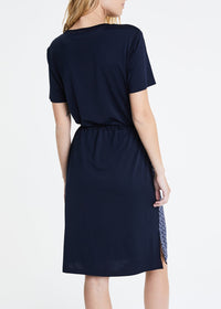 Monogram-print dress - Navy