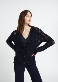 Cardigan court ajoure - Marine