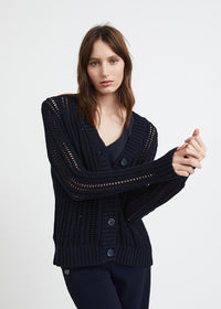 Cardigan court ajoure - Marine