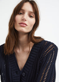 Cardigan court ajoure - Marine