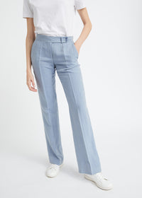 Pantalon lin denim - Bleu Moyen