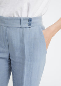 Pantalon lin denim - Bleu Moyen