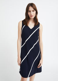 Robe avec gros-grain - Marine
