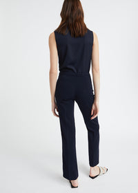 Pantalon evase a ponts - Marine