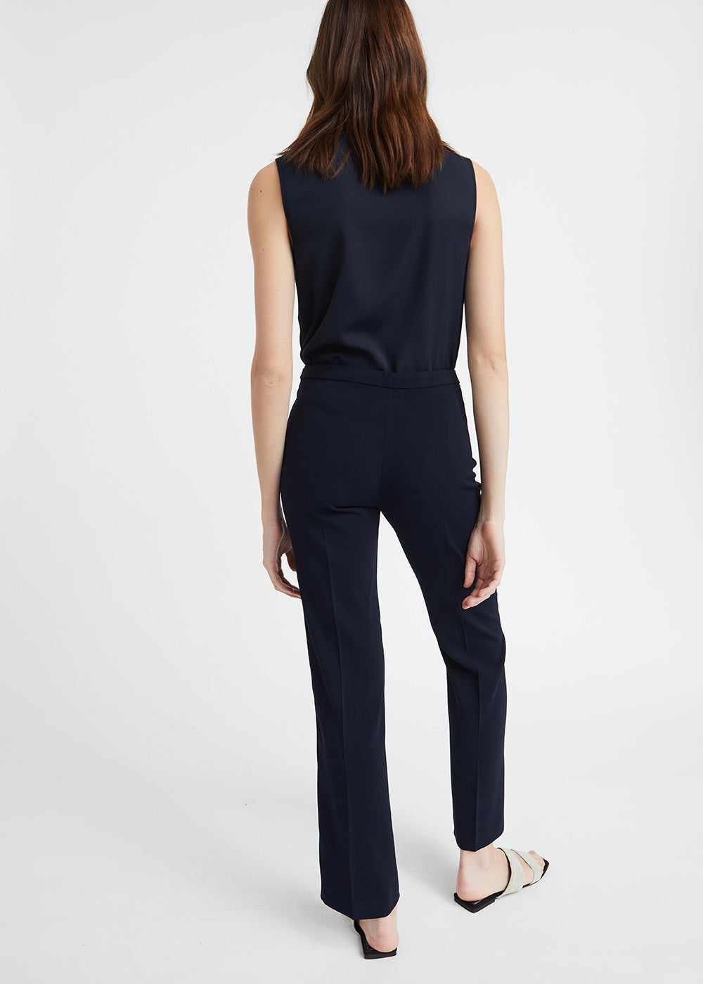 Pantalon evase a ponts - Marine