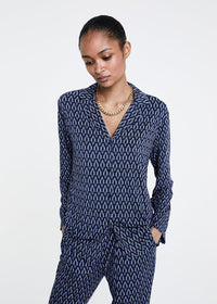 Chemise imprime monogramme - Marine